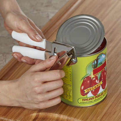 Can Opener Manual, Smooth Edge Handheld Can Opener for Kitchen, Durable Gear Drive Mechanism, Comfortable Grip Handle, Easy Turn Knob - Compact Design for Home and Camping Use
