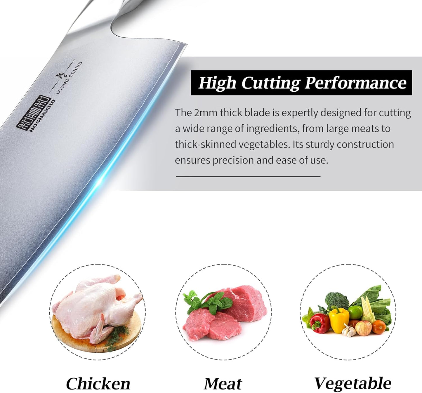 Cleaver Knife 7 Inch, Ultra Sharp Vegetable Meat Chopper Knife | Japanese High Carbon Steel Chopper Butcher Knife, Multifunction Cooking Knife for Home Kitchen and Restaurant
