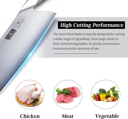 Cleaver Knife 7 Inch, Ultra Sharp Vegetable Meat Chopper Knife | Japanese High Carbon Steel Chopper Butcher Knife, Multifunction Cooking Knife for Home Kitchen and Restaurant