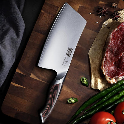 Cleaver Knife 7 Inch, Ultra Sharp Vegetable Meat Chopper Knife | Japanese High Carbon Steel Chopper Butcher Knife, Multifunction Cooking Knife for Home Kitchen and Restaurant