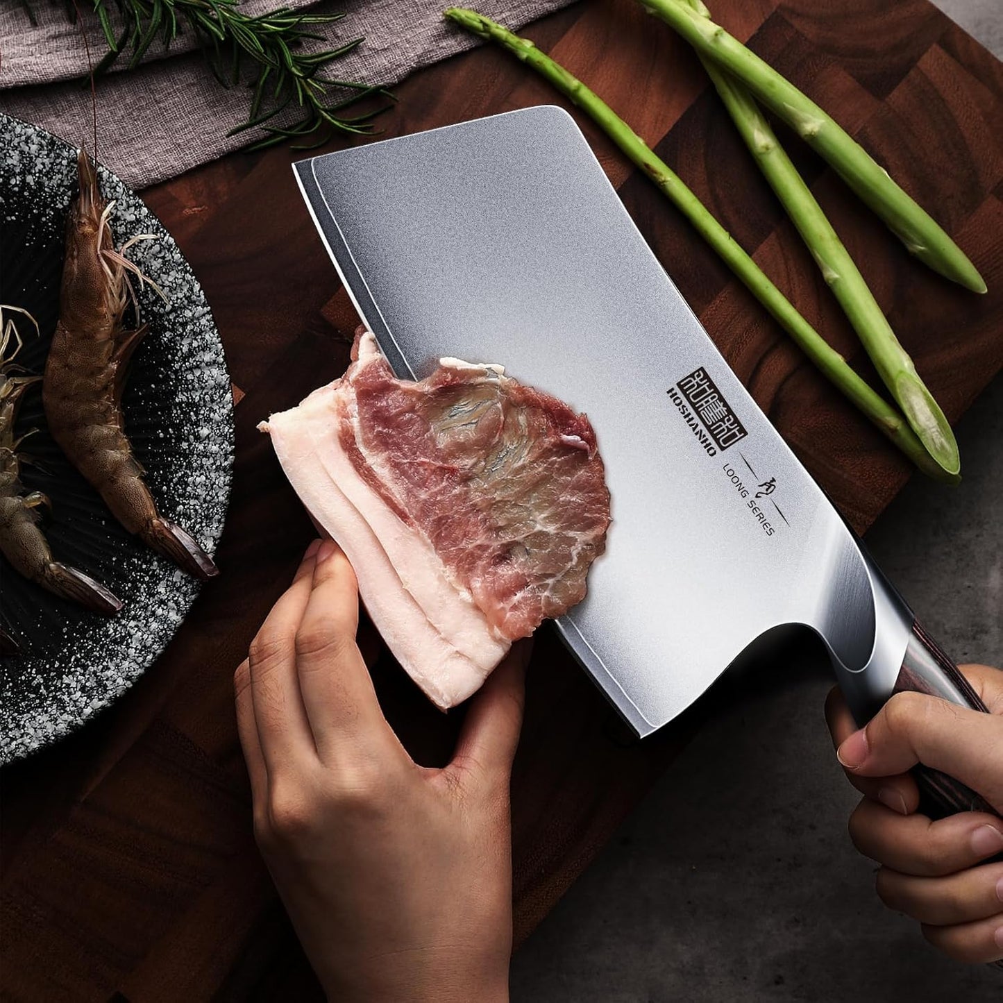Cleaver Knife 7 Inch, Ultra Sharp Vegetable Meat Chopper Knife | Japanese High Carbon Steel Chopper Butcher Knife, Multifunction Cooking Knife for Home Kitchen and Restaurant