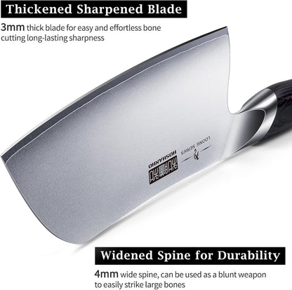 Cleaver Knife 7 Inch, Ultra Sharp Vegetable Meat Chopper Knife | Japanese High Carbon Steel Chopper Butcher Knife, Multifunction Cooking Knife for Home Kitchen and Restaurant