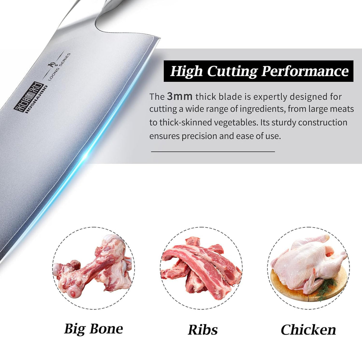 Cleaver Knife 7 Inch, Ultra Sharp Vegetable Meat Chopper Knife | Japanese High Carbon Steel Chopper Butcher Knife, Multifunction Cooking Knife for Home Kitchen and Restaurant