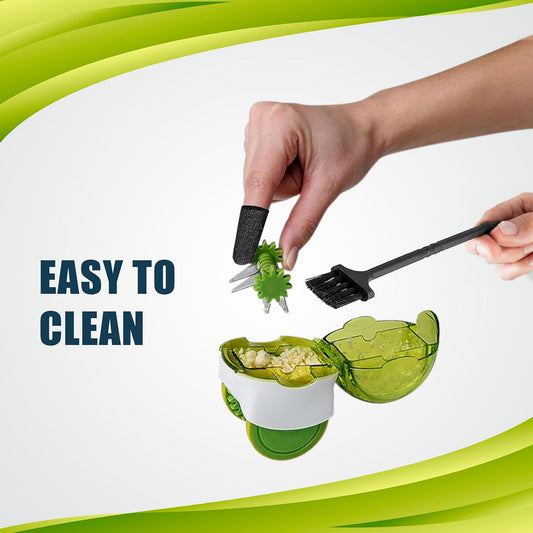 Garlic Chopper Roller Set with Peeler and Cleaning Brush - Effortless Garlic Mincing