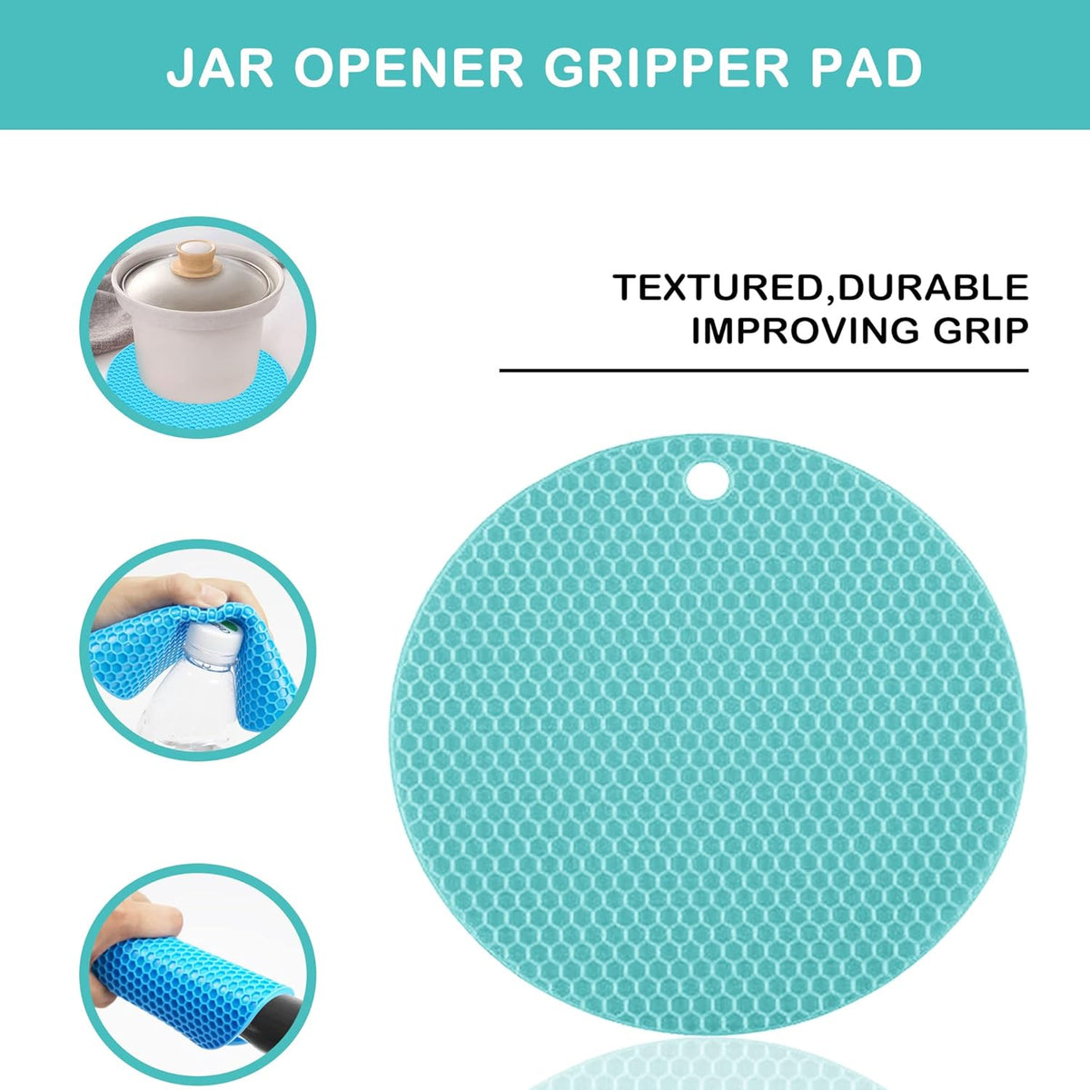 Jar Opener for Weak Hands, Seniors with Arthritis, 5 in 1 Multi Function Bottle Opener Lid Opener For Arthritic Hands with Non Slip Rubber Jar opener Gripper Pad and Corkscrew Wine Opener(BLUE)