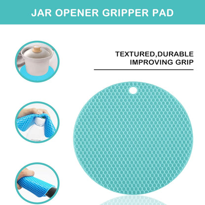 Jar Opener for Weak Hands, Seniors with Arthritis, 5 in 1 Multi Function Bottle Opener Lid Opener For Arthritic Hands with Non Slip Rubber Jar opener Gripper Pad and Corkscrew Wine Opener(BLUE)