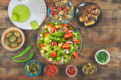 Salad Spinner Vegetable Chopper Multifunctional includes a shredding board with multiple blades, easy to use, Spin dry, and chop your favorite Salad greens, fruits, and Vegetables…