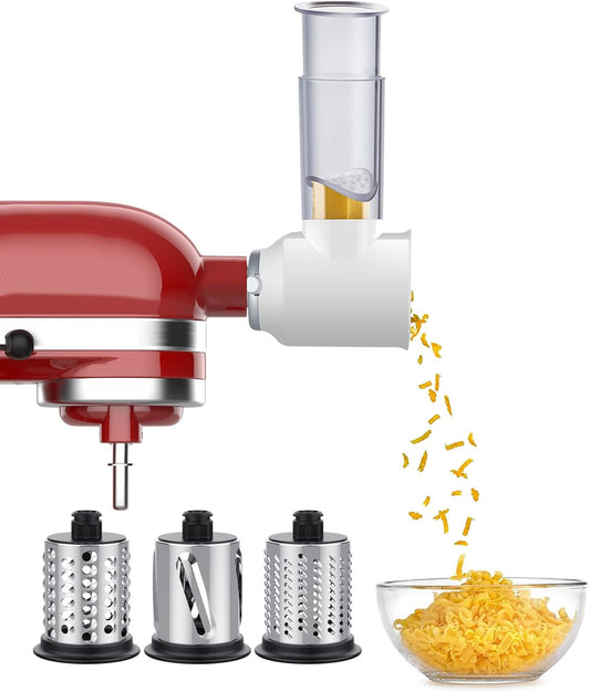 Slicer Shredder Attachment for KitchenAid Stand Mixers,Food Processor | Cheese Shredder with 3 Stainless Steel Blades, Cheese Grater Attachment for KitchenAid Stand Mixer, Easy Clean