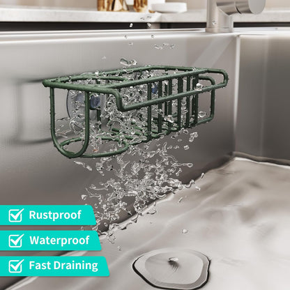 4 in 1 Sink Caddy Sponge Holder, SUS304 Stainless Steel Kitchen Brush Holder and Dish Cloth Hanger, Kitchen Organizers and Storage Essentials - Silver