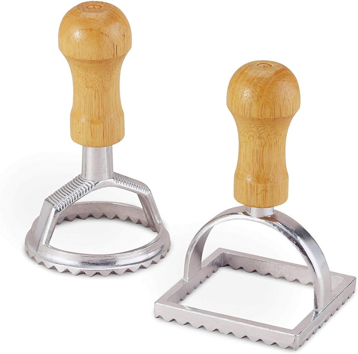 Ravioli Maker Stamp With Wooden Handle, Fluted Heart Shape, For Homemade Pasta, Cookies, Everyday Meals, And Holidays, 2.5-Inch