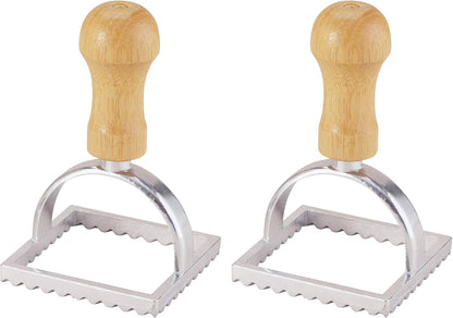 Ravioli Maker Stamp With Wooden Handle, Fluted Heart Shape, For Homemade Pasta, Cookies, Everyday Meals, And Holidays, 2.5-Inch