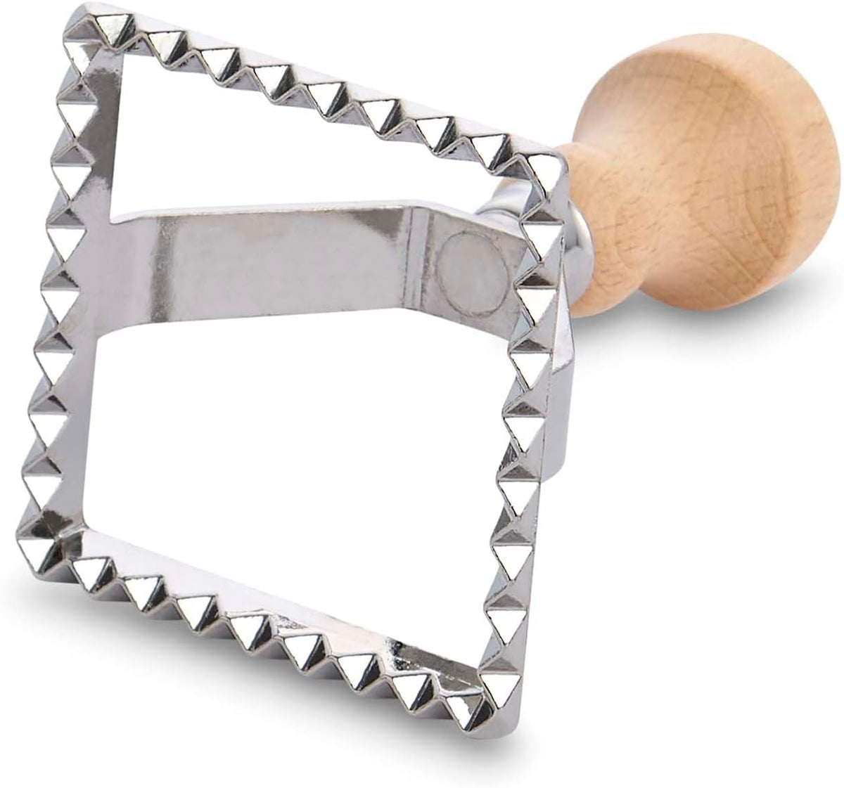 Ravioli Maker Stamp With Wooden Handle, Fluted Heart Shape, For Homemade Pasta, Cookies, Everyday Meals, And Holidays, 2.5-Inch