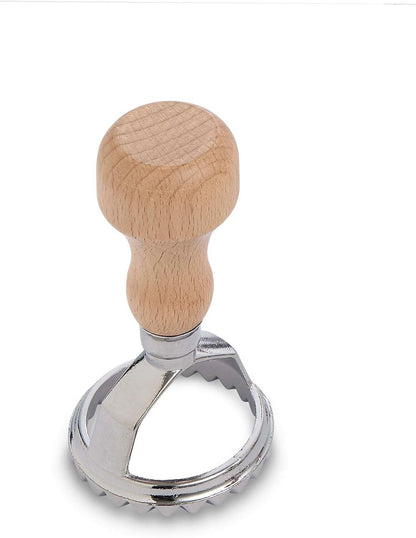 Ravioli Maker Stamp With Wooden Handle, Fluted Heart Shape, For Homemade Pasta, Cookies, Everyday Meals, And Holidays, 2.5-Inch