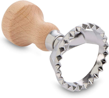 Ravioli Maker Stamp With Wooden Handle, Fluted Heart Shape, For Homemade Pasta, Cookies, Everyday Meals, And Holidays, 2.5-Inch