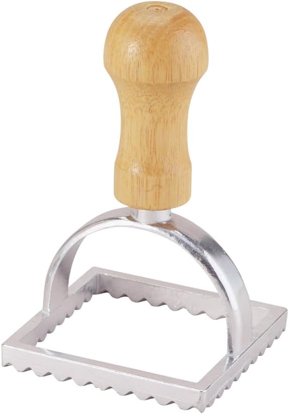 Ravioli Maker Stamp With Wooden Handle, Fluted Heart Shape, For Homemade Pasta, Cookies, Everyday Meals, And Holidays, 2.5-Inch