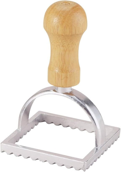 Ravioli Maker Stamp With Wooden Handle, Fluted Heart Shape, For Homemade Pasta, Cookies, Everyday Meals, And Holidays, 2.5-Inch