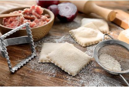 Ravioli Maker Stamp With Wooden Handle, Fluted Heart Shape, For Homemade Pasta, Cookies, Everyday Meals, And Holidays, 2.5-Inch