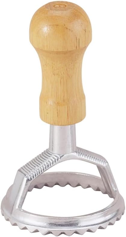 Ravioli Maker Stamp With Wooden Handle, Fluted Heart Shape, For Homemade Pasta, Cookies, Everyday Meals, And Holidays, 2.5-Inch