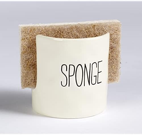 Kitchen Dish Sponge Holder Caddy, Off White