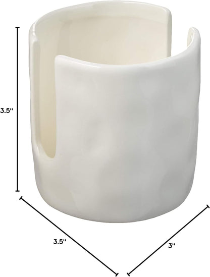 Kitchen Dish Sponge Holder Caddy, Off White