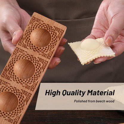 Wooden Ravioli Mold Handmade Pasta Ravioli Board Wood Ravioli Mould Homemade Fresh Pasta wooden Board Tools, 2 in 1 braid pattern and honeycomb with bees pattern, Pasta Lovers Gift