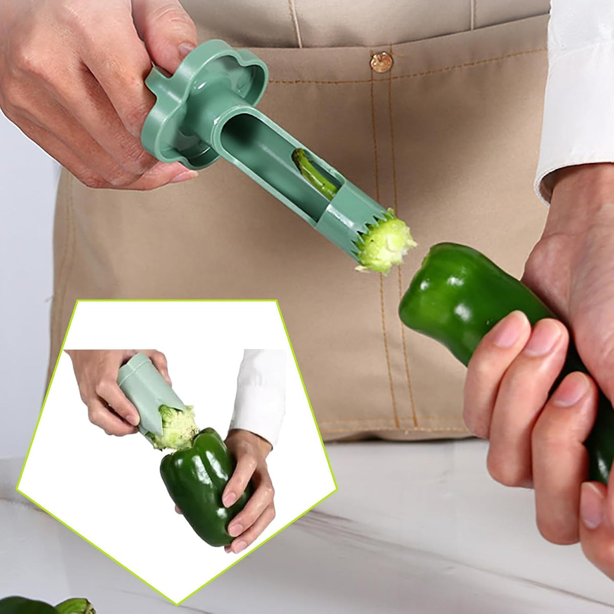 New Upgrade Deseeder for Pepper,Tomato,Apple-Efficient Kitchen Prep Tool