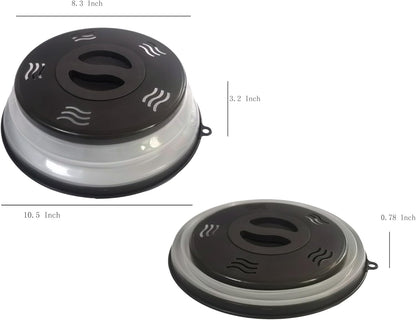 Microwave Splatter Cover Vented for Food, Splatter Guard & Colander Kitchen Gadget for Fruit Vegetables Microwave Plate Cover with Hook Hole,Dishwasher-Safe,BPA-Free Silicone & Plastic