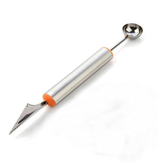 2 Pcs Dual-Purpose Stainless Steel Melon Baller and Fruit Carving Knife,2 in 1 Kitchen Tool for Making Melon Ball and Fruit Carving or ice Cream Scooper