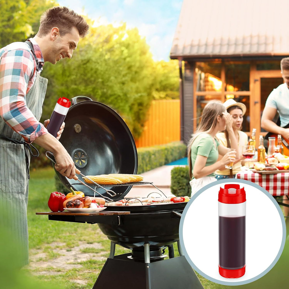 4 Pcs 20 oz Inverted Squeeze Bottles Condiment Dispenser, White