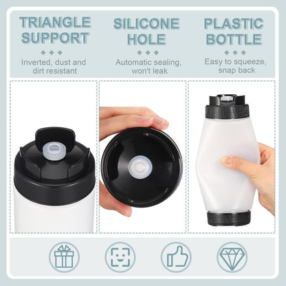 4 Pcs 20 oz Inverted Squeeze Bottles Condiment Dispenser, White