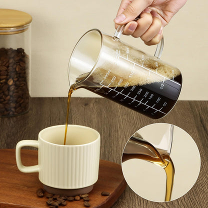 500ML 2 Cup Glass Measuring Cup (Ml/Oz/Cup), High Borosilicate Glass Cup for Precision Cooking Baking