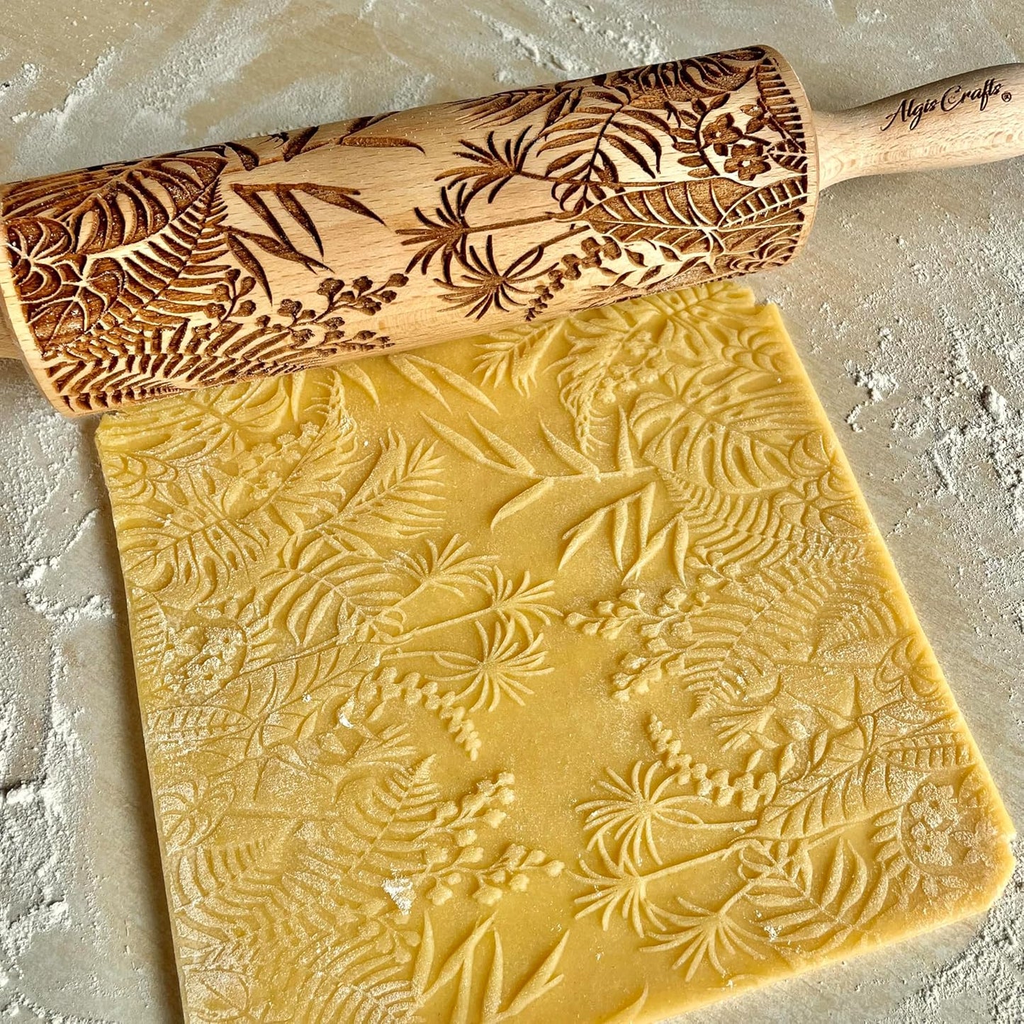 Embossing Rolling Pin SHELLS. Dough and Clay Roller for Embossed Cookies and Pottery. Cookie and Ceramic Stamp. Backing Gifts for Women by Algis Crafts