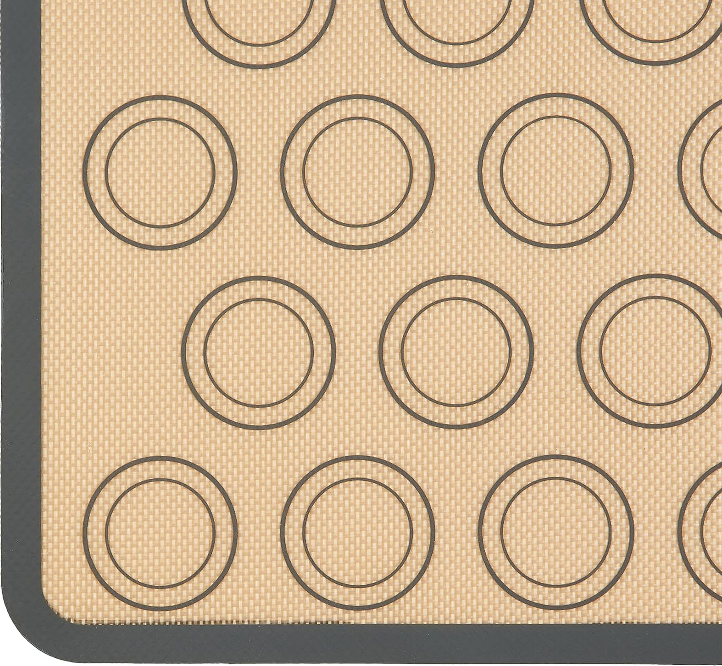Amazon Basics Silicone Rectangular Baking Mat, Non-Stick, Reusable, Dishwasher Safe, Food Safe, Heat Resistant, 16.5" x 11.6", Beige/Gray, 2-Pack