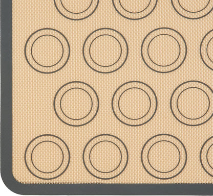 Amazon Basics Silicone Rectangular Baking Mat, Non-Stick, Reusable, Dishwasher Safe, Food Safe, Heat Resistant, 16.5" x 11.6", Beige/Gray, 2-Pack