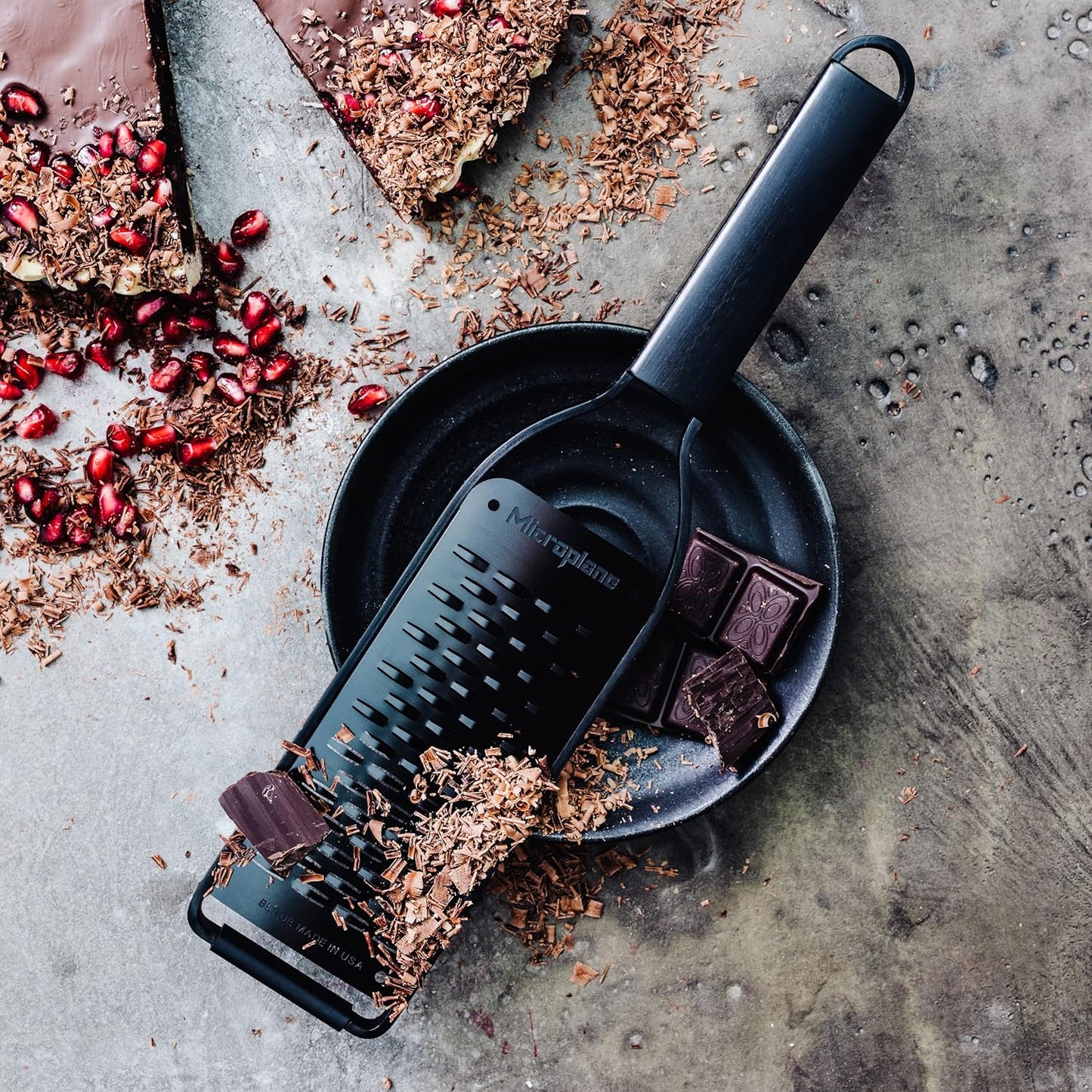 Microplane Kitchen Zester Grater with a Stainless-Steel Blade - Made in USA, for citrus, parmesan, ginger, chocolate & nutmeg from the Black Sheep Series
