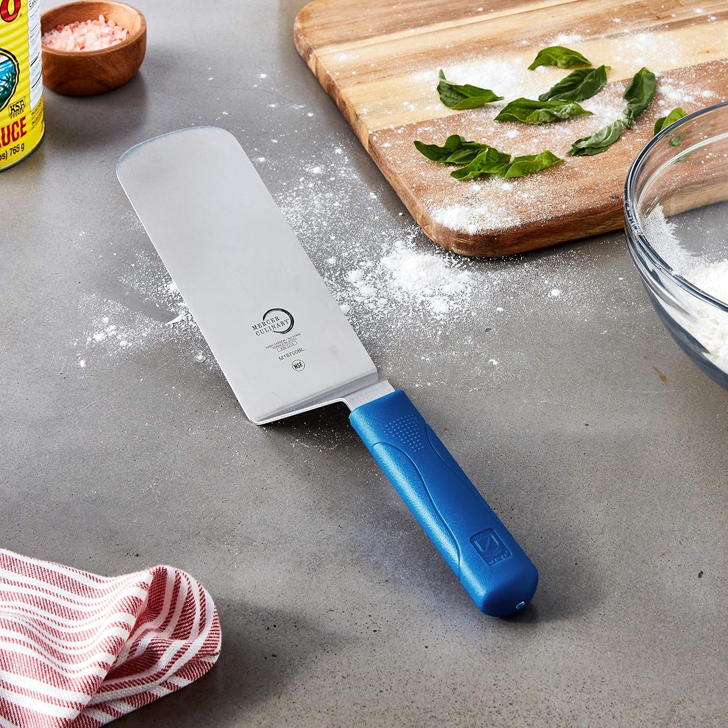 Mercer Culinary Millennia Bench Scraper, 5 7/8 Inch X 3 1/2 Inch Blade, Black Handle