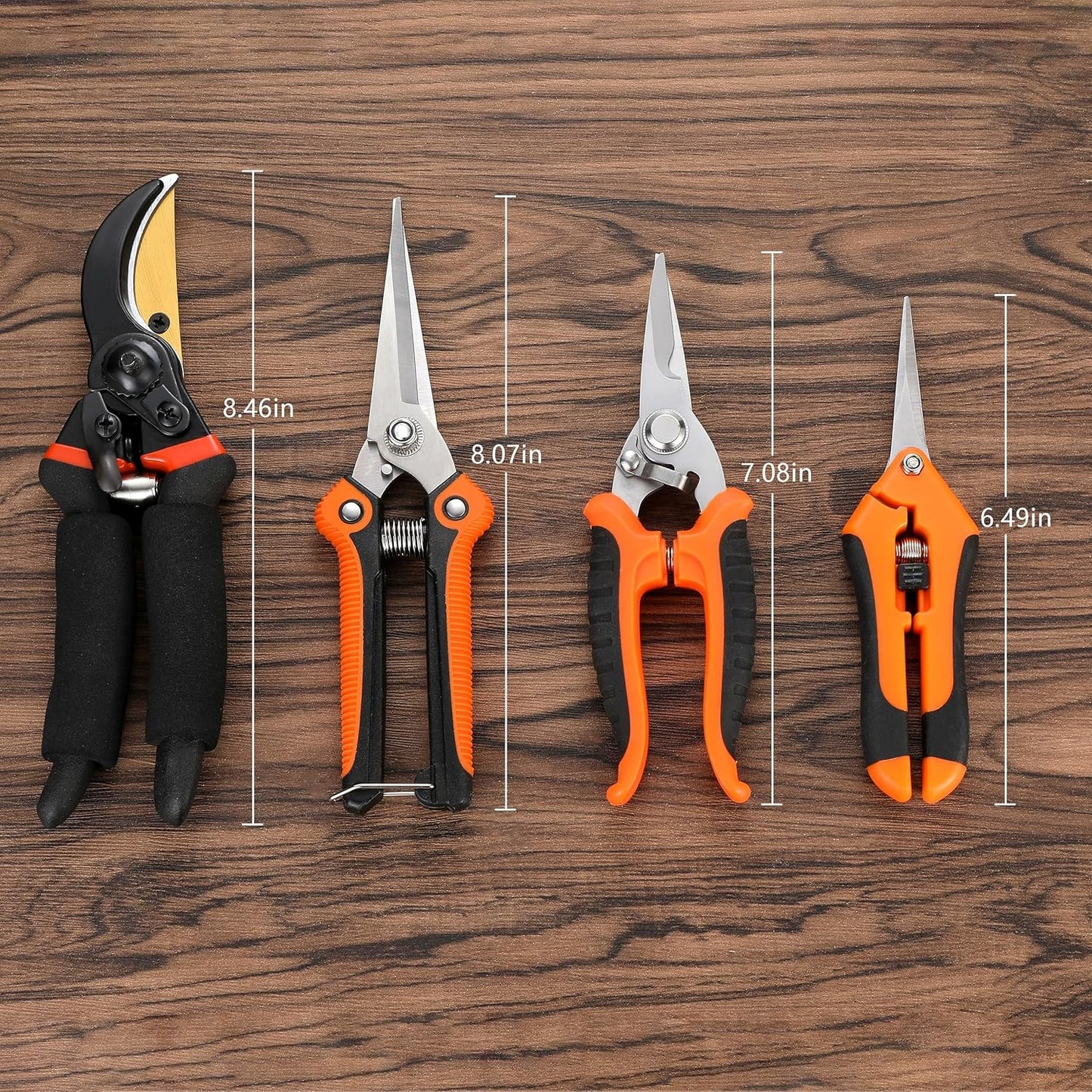 5‑Piece Garden Pruning Shears Set with Gloves & Storage Bag – Stainless Steel Trimming Scissors for Flowers, Herbs & Small Branches – Ergonomic Gardening Tools Kit (Multi-color)