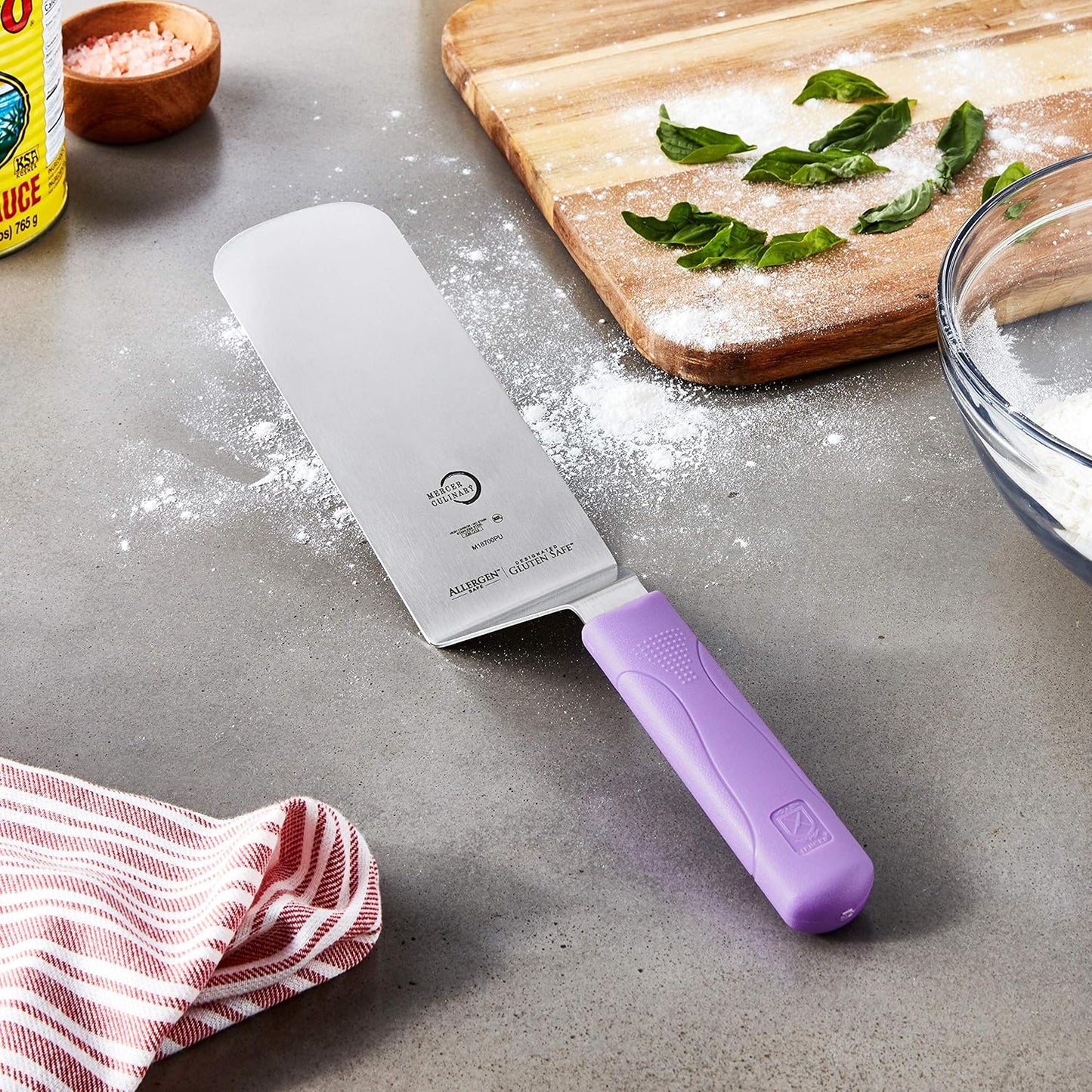 Mercer Culinary Millennia Bench Scraper, 5 7/8 Inch X 3 1/2 Inch Blade, Black Handle
