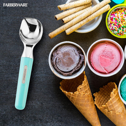 Farberware Professional Ice Cream Scoop, Comfortable Handle, Heavy Duty, Professional Grade Scooper, Get Perfect Shape Scoops, Great for Spooning Frozen Hard Gelato and Sorbet, Cookie Dough, Melon