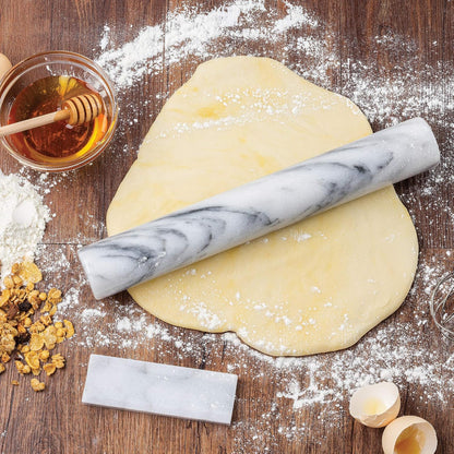 Fox Run French Marble Rolling Pin with Base, White, 3 x 12 x 3 inches