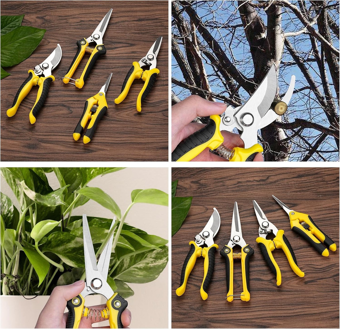5‑Piece Garden Pruning Shears Set with Gloves & Storage Bag – Stainless Steel Trimming Scissors for Flowers, Herbs & Small Branches – Ergonomic Gardening Tools Kit (Multi-color)