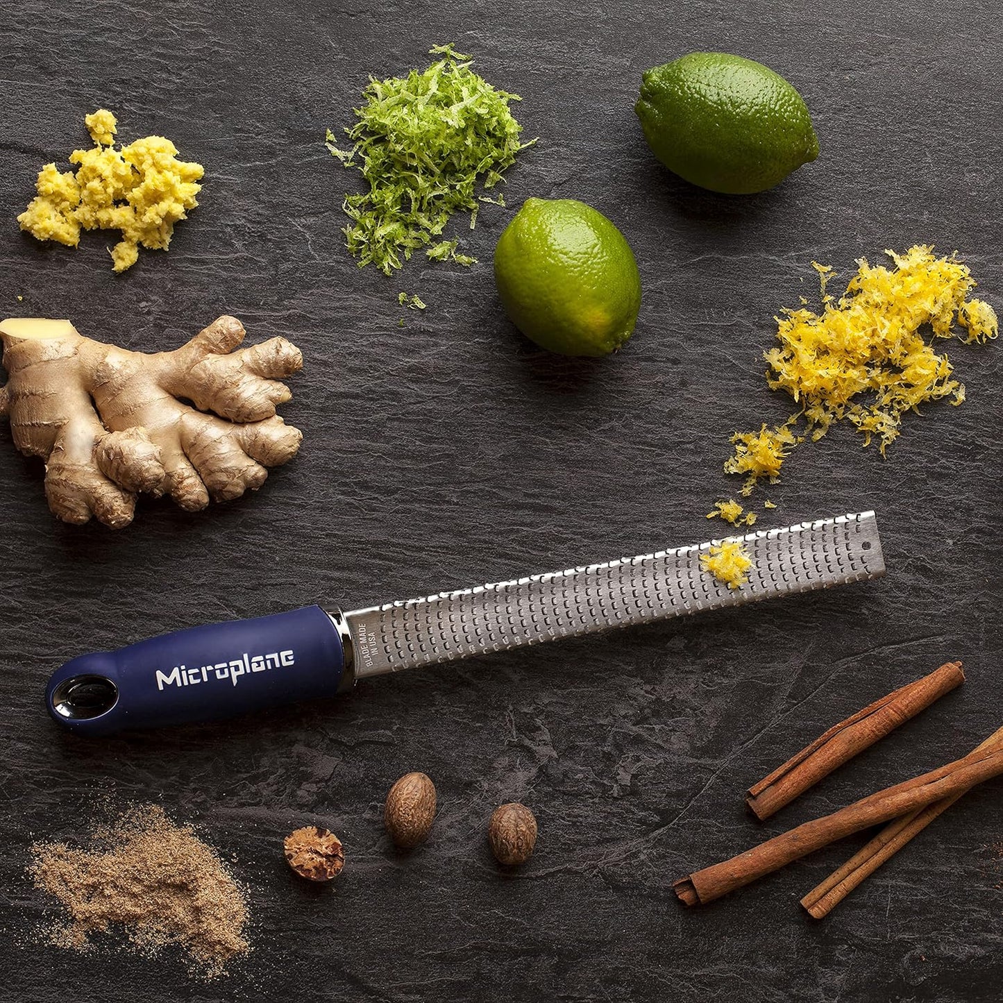 Premium Classic Series Zester - Pomegranate Red | Lemon Zester tool, Hard Cheese & Vegetable Grater | For Citrus, Parmesan Cheese, Garlic, Ginger, Nutmeg | Fine Stainless Steel Blade, Made in USA