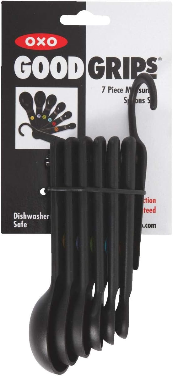 International 11110801 Good Grips Measuring Spoon Set, Black Plastic, 6-Pc. - Quantity 1