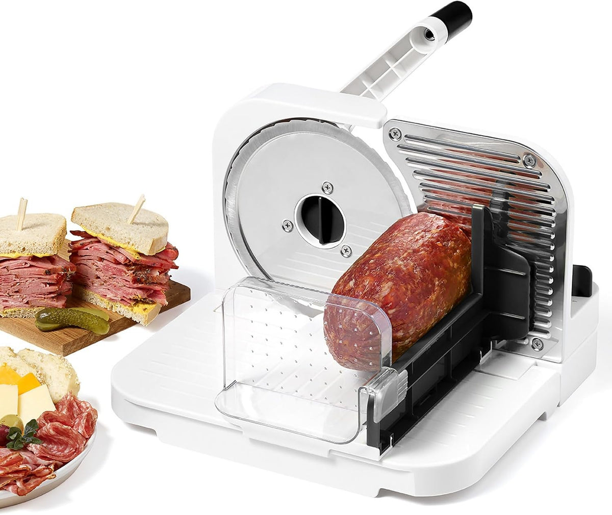 Deli Slicer, 6.5" Stainless Steel Blade, Adjustable Thickness