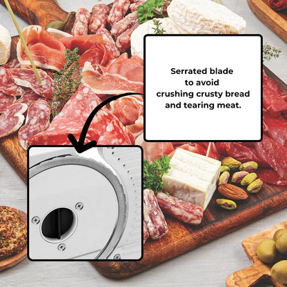 Deli Slicer, 6.5" Stainless Steel Blade, Adjustable Thickness