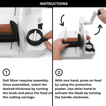 Deli Slicer, 6.5" Stainless Steel Blade, Adjustable Thickness