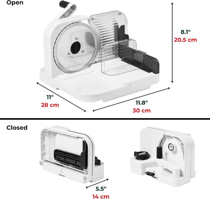Deli Slicer, 6.5" Stainless Steel Blade, Adjustable Thickness