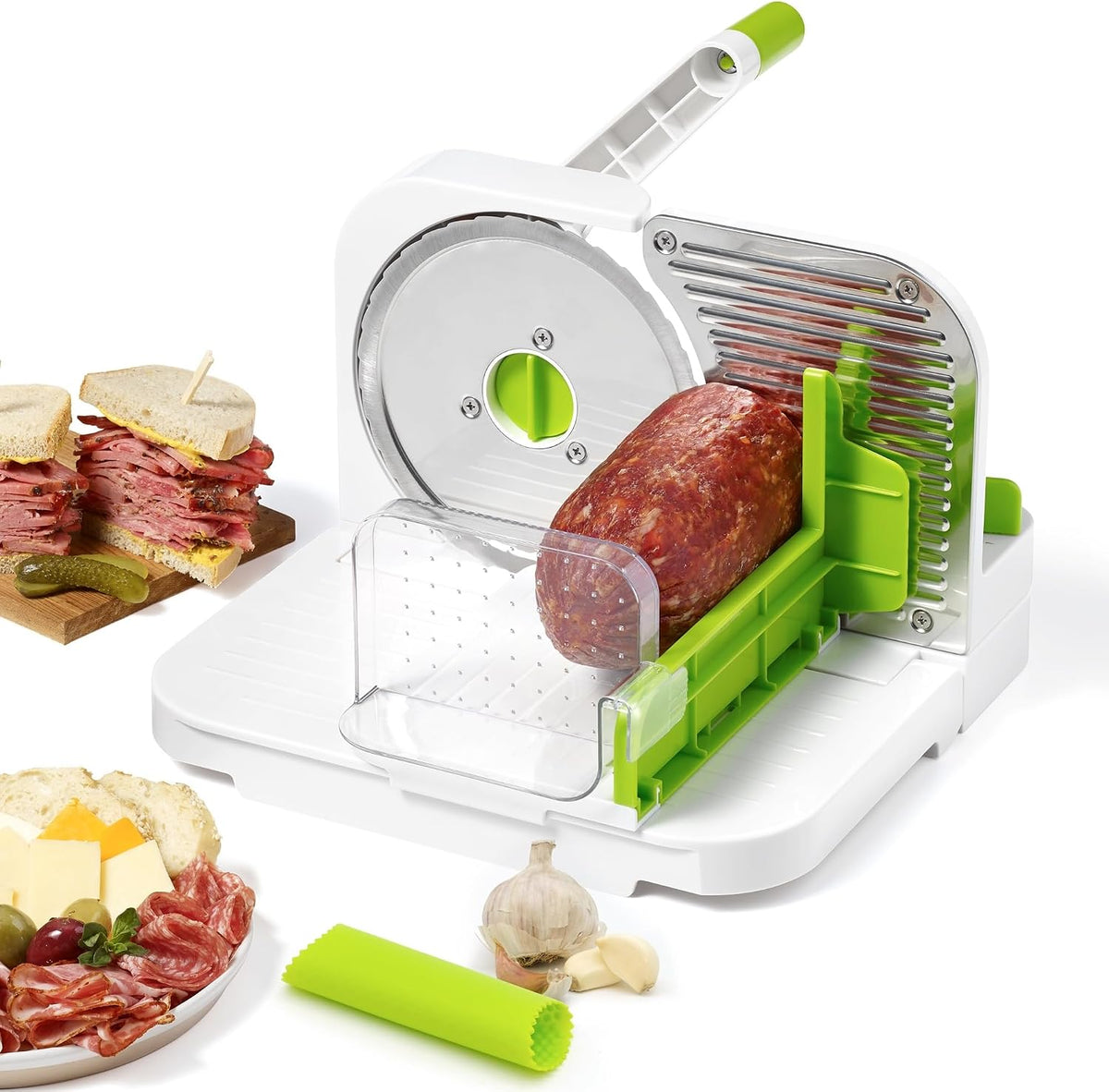 Deli Slicer, 6.5" Stainless Steel Blade, Adjustable Thickness