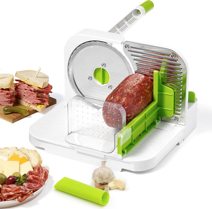 Deli Slicer, 6.5" Stainless Steel Blade, Adjustable Thickness