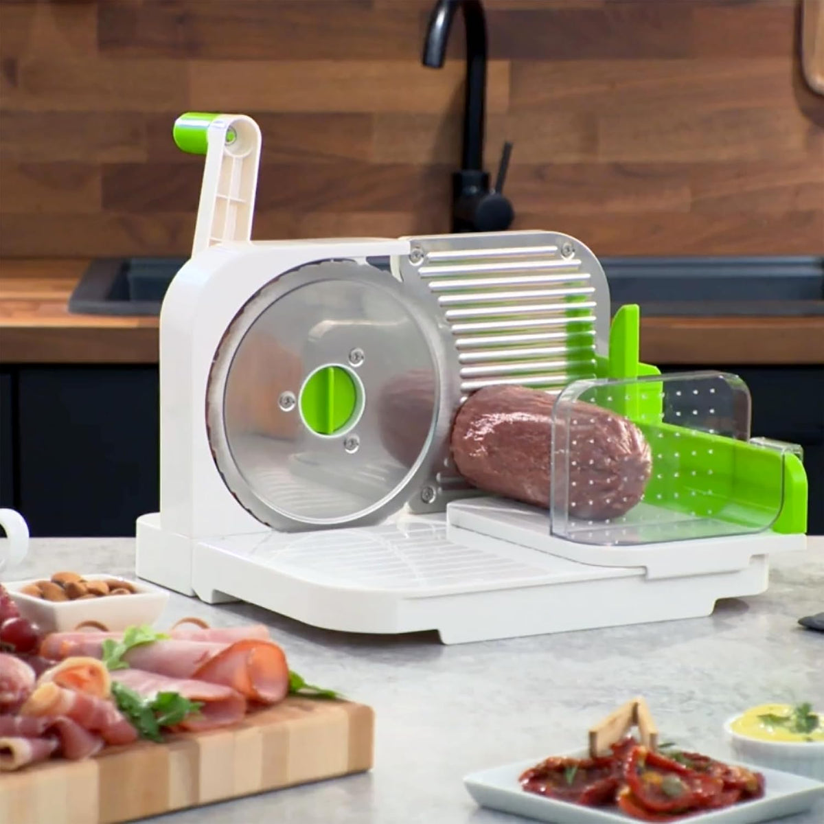 Deli Slicer, 6.5" Stainless Steel Blade, Adjustable Thickness